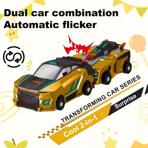 Gkiozu 2 1 3-12, Magnetic Dinosaur Car Toy - in Crash & Transform Vehicle to Dino, No Battery Needed for Kids Age