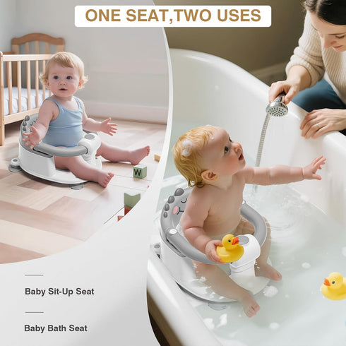 5 Baby Bath Seat for Babies Months & Up - Non-Slip Bath Seat for Sitting Up, Soft Cushion & Compact Design, Toddler
