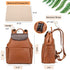 Backpack, 14 Leather Diaper Bag Pockets, Fashion Diaper Bag Leather with Changing Pad, Stroller Straps, Travel