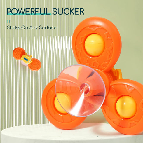 3 in 1 High Chair Toys with Suction Cups, Spinner Baby Toys for 6-12 Months, Teething Tray Rattle