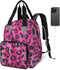 Shoblo Leopard Print Rosy Diaper Bag Backpack for Travel, Waterproof Diaper Bag with