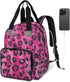 Shoblo Leopard Print Rosy Diaper Bag Backpack for Travel, Waterproof Diaper Bag with