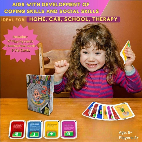 Thought-Spot: MAD SMARTZ 2 Card Game for Interpersonal Skills, Anger Control, Empathy, Social Skills; Fun for Kids &