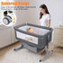 Saterkali 3 1 in Baby Bassinet | Bedside Sleeper with Storage Basket and Wheels | Bedside Crib for Baby | Height