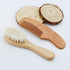Sxett Infant Hair Brush Portable Wooden Handle Hair Brushes Caps Hair Comb Bath Soothing Brush For Newborns