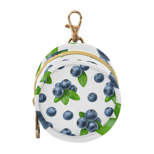 Blueberries Round Pacifier Storage Case with Zipper, Portable Pacifier Case for Travel,