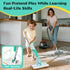 Set Kids Spray Mop Toy Toddler Cleaning with Real Water Sprayer, Microfiber Mop Pads & Scraper Pretend Play Montessori