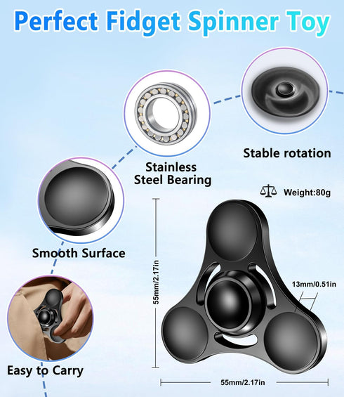 3-5 ATESSON Fidget Spinners Toy,Ultra Durable Stainless Steel Bearing High Speed Min Precision Brass Metal Finger