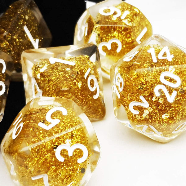 Haxtec Glitter DND Dice Set, 7PCS Polyhedral D D Dice for Roleplaying Games, Compatible with Dungeons and Dragons