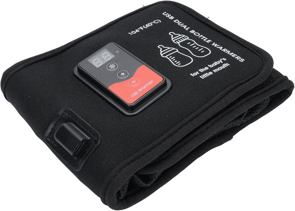 Portable Dual Baby Bottle Warmer with LCD Display - USB Powered for Travel