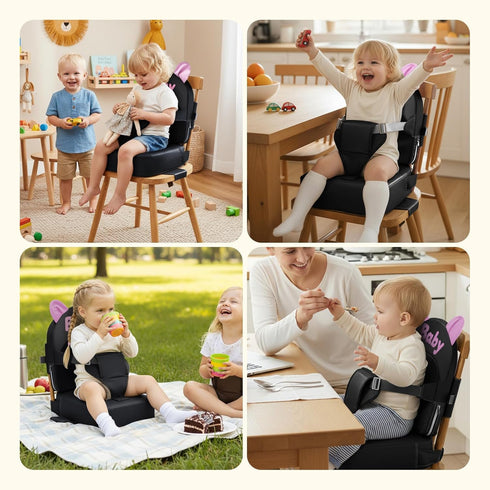 PGONEEE Booster Seat for Dining Table,Toddler Kids Boys Girls Portable PU Waterproof Travel Baby Boosters Increasing