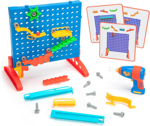 Set 5+ Educational Insights Design & Drill Marble Maze - STEM Building Toys for Kids, Marble Run with Electric Drill