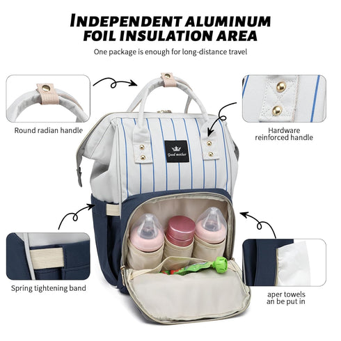 Baby Diaper Bag Backpack for Boys & Girls, Large Travel Diaper Bags for Baby Girl, Newborn Essentials, Blue