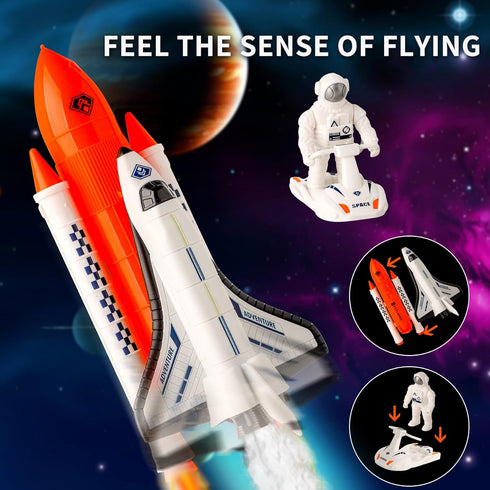 Space Exploration Shuttle Toys, Space Explorer Toy Kit with Signal Receivers, Satellites, Gift for Boys Girls