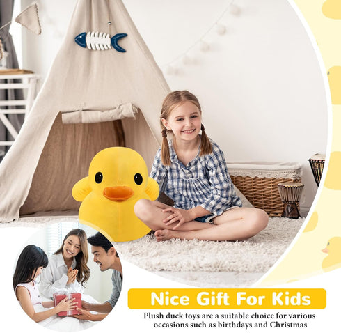 Leyndo 2 Pcs Giant Plush Yellow Duck, Soft Stuffed Animal Toy Duck Plush Pillow for Boys Girls Birthday Gift