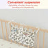 FALESOUL 2-Pockets Cotton Baby Bedside Hanging Storage Bag, Baby Crib Side Organizer Crib Hanging Organizer, Diaper