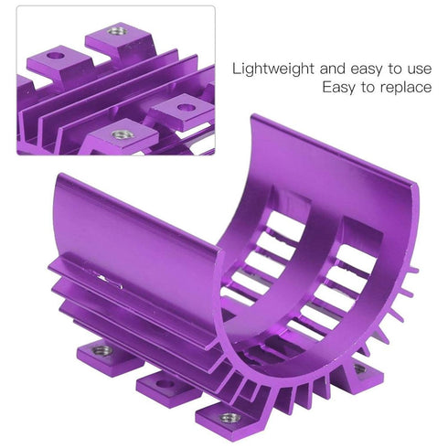 RC Heat Sink for Motor, Remote Control Car Engine Cooler, Fits Wltoys 144001 1/14 RC Car Upgrade Parts (Lila)