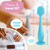 Bumco Baby Bum Brush + Mini Baby Diaper Cream Spatula with Case, BPA-Free Silicone Applicator with Suction Cup (Blue &