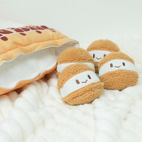 Cheesy Puffs Plush Pillow Stuffed Toy Game Pillow with Bag for Children Sleep Decoration