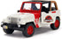 Jada Toys Jurassic World 1:32 Jeep Wrangler Die-cast Car for Kids and Adults (White/Red)