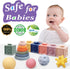 Montessori Toys for Babies, Soft Stacking Building Blocks, Rings, Balls Sets, 3 in 1 Baby Toys Bundle for 6-12 Months,