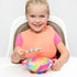 Unbreakable Silicone Non-Slip Bowl and Chew Spoon Set for Babies and Toddlers (Rainbow Swirl) by PrimaStella