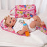 BABESIDE 5 Pcs Baby Doll Diaper Bag Set, Includes Magic Bottles, Changing Mat, Doll Diapers for 17-22 inches Dolls
