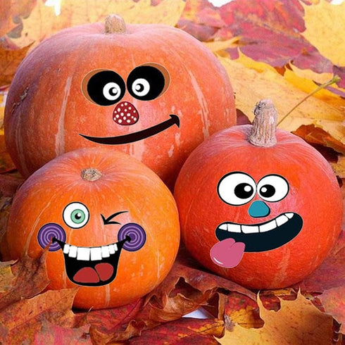 36 Pack Halloween Pumpkin Decorating Stickers - Mini Face Stickers for Kids Toddlers Party Favors (18 Sheets, Pumpkins