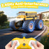 1/18 2.4GHz Remote Control School Bus Toy for Kids, RC Monster Truck Toy with LED Lights & Sound, Rechargeable Electric