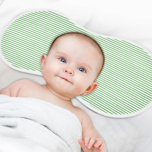 WELLDAY 1-Pack, 22 11 Inch Muslin Baby Burp Cloths, Green White Stripes Cotton Soft Burp Cloths for Newborns, Extra