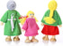 Wooden Dollhouse Family Set of 7, Mini Figures for Pretend Play, Classic Doll House Accessories for Kids & Toddlers