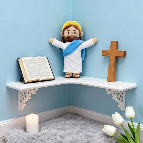 13" Yelakey Jesus Plush Brown Jesus Stuffed Doll Christian Plushie Doll for Easter Christmas Church Religious Gifts
