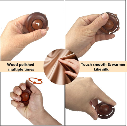 2pcs Silent Fidgets Toys for Adults ,Stress Relief Fidget Roller Wooden Quiet Fidget Toys for Men Women Office Anxiety
