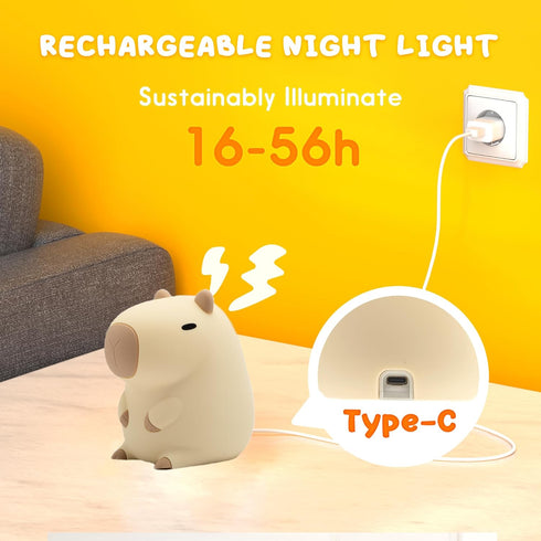 UNEEDE Cute Capybara Night Light and White Noise Sound Machine with Bluetooth Functionality for Bedroom Living Room