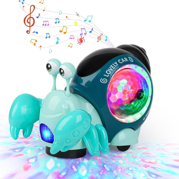 Electronic Crab Toy, Cute Luminous Crab Toys Toddler Crawling Toy with Music