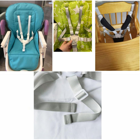 GL-Auking 5 High Chair Straps Replacement,Universal Point High Chair Harness Straps Adjustable Sturdy Safety Strap Belt