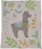 Creative Co-Op Recycled Cotton Blend Llama Baby Blanket, Multicolor
