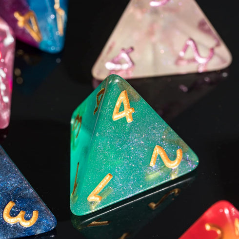 10 Pack of D4 Dice: Random Color 4 Sided Polyhedral Dice for DND RPG MTG