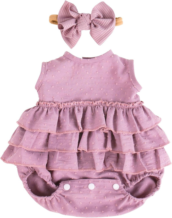 Aori Lifelike Baby Dolls Clothes 20 Inch Purple Dress Clothing Set for