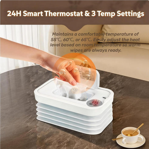 Generic 3 Wet Wipes Warmer, Wipe Warmer Cordless with Adjustable Temperature, Foldable Portable USB Wipe Heater