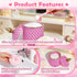 MMRYLEPTY 5 Set, 21oz Pcs Body Powder Puff Pink Glass Powder Container with Lid, Soft Powder Puffs & Spoons, Washable