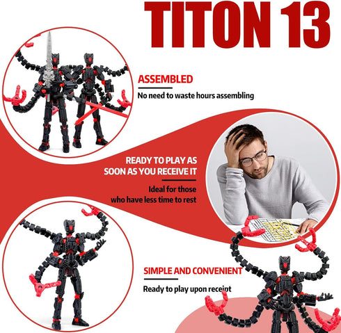 Aesinos T13 3D T13 13 d13 7.2inch) Assembly Completed Action Figure Printed Multi-Jointed Movable Nova Robot