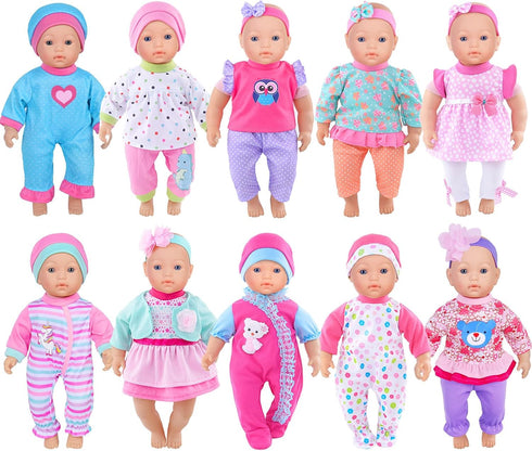 iBayda 10 Sets Doll Clothes & Accessories - Playtime Outfits with Hats