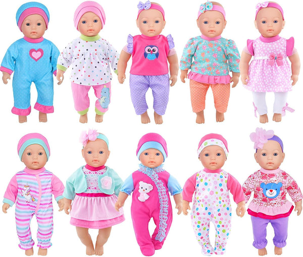 iBayda 10 Sets Doll Clothes & Accessories - Playtime Outfits with Hats
