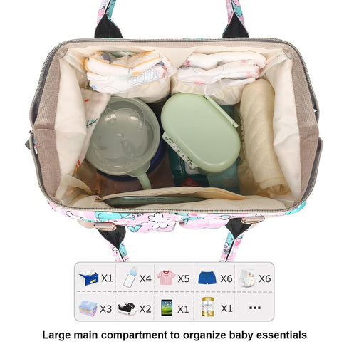 Yusudan Backpack Whale Diaper Bag for Baby Girls, Mom Waterproof Large Nappy Bags for Women