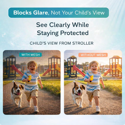 70% Swanoo Stroller Sun Shade Cover, Mosquito Net for Stroller Shade Extender with Magnetic Tabs Block of UV Rays, Bug