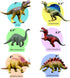 Set, 6 7 Inch 6 Pack OuMuaMua Dinosaur Toys, Plastic Dinosaur Figure Ideal Education Toys for Kids, Including T-Rex
