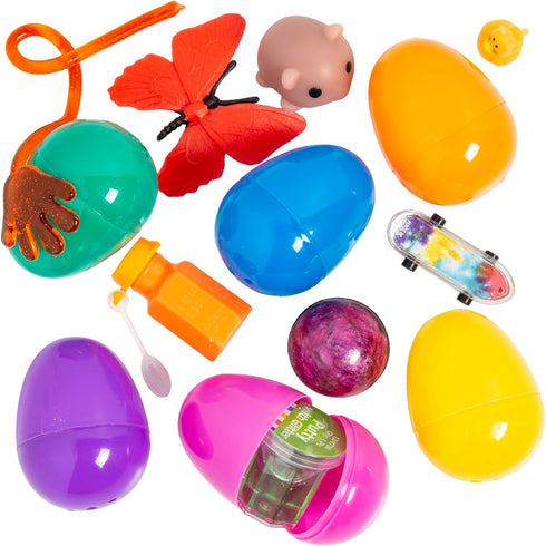 2 1/2" 100 Fun Express Bulk Pc. Bright Color Toy-Filled Plastic Easter Eggs, Great for Neighborhood, Church and School