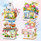 MEIEST 4 PCS Mini City Shop Street View Building Blocks Set,Simulation Architecture Collection