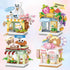 MEIEST 4 PCS Mini City Shop Street View Building Blocks Set,Simulation Architecture Collection